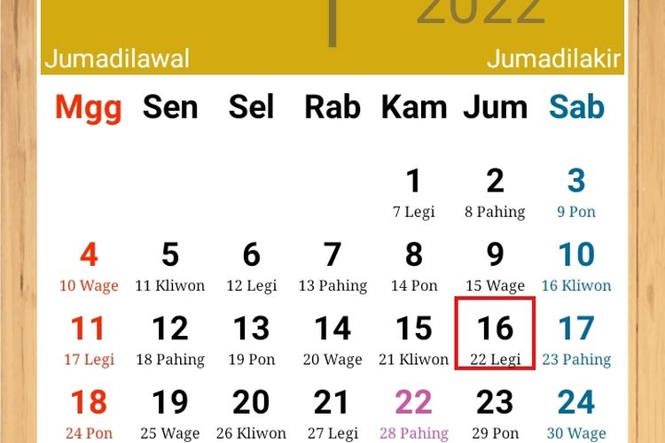 Kalender Jawa Hari Minggu 25 Desember 2022, Rincian Weton, Nama Wuku ...