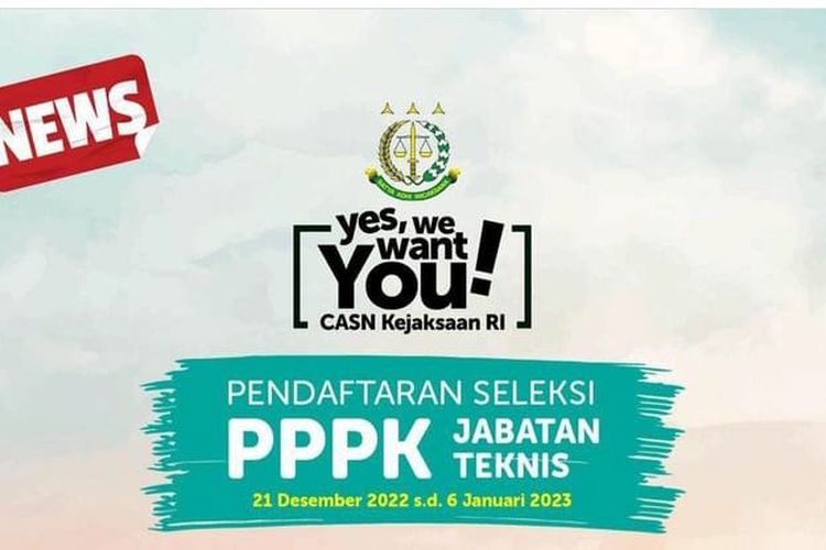 Pendaftaran Pppk Tenaga Teknis 2022 Di Kejaksaan Ri Telah Dibuka Catat