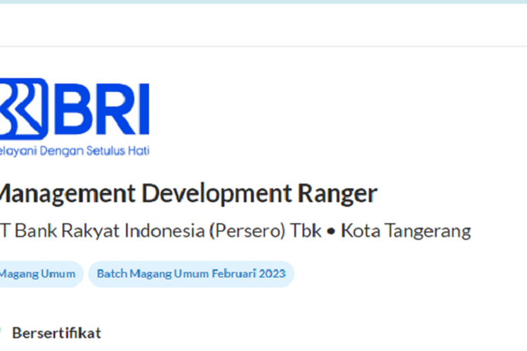 APA Tugas Management Development Ranger BRI? Simak Syarat Dan Cara ...