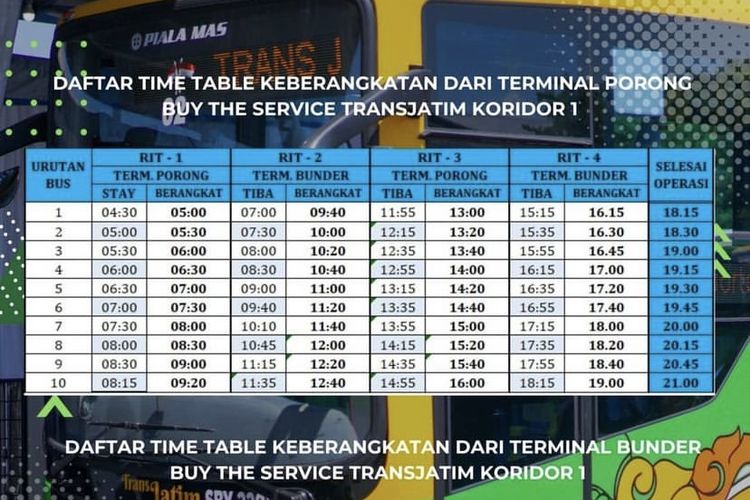 Rute & Jam Operasional Bus Trans Jatim Pemberhentian Sidoarjo - SBY ...