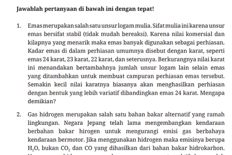 Soal Beserta Kunci Jawaban Pelajaran Kimia Kelas 11 Materi Ikatan Kimia ...