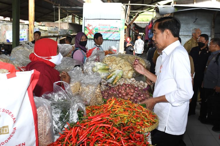 Jokowi Tinjau Harga Kebutuhan Pokok di Pasar BoyolaliJelang Lebaran