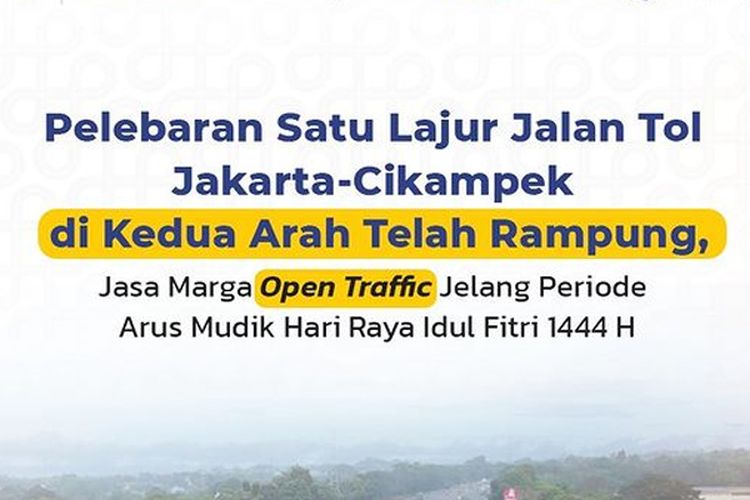 Pelebaran Rampung, Kedua Arah Tol Japek Kini Punya 4 Lajur untuk Dukung Jalur Mudik 2023