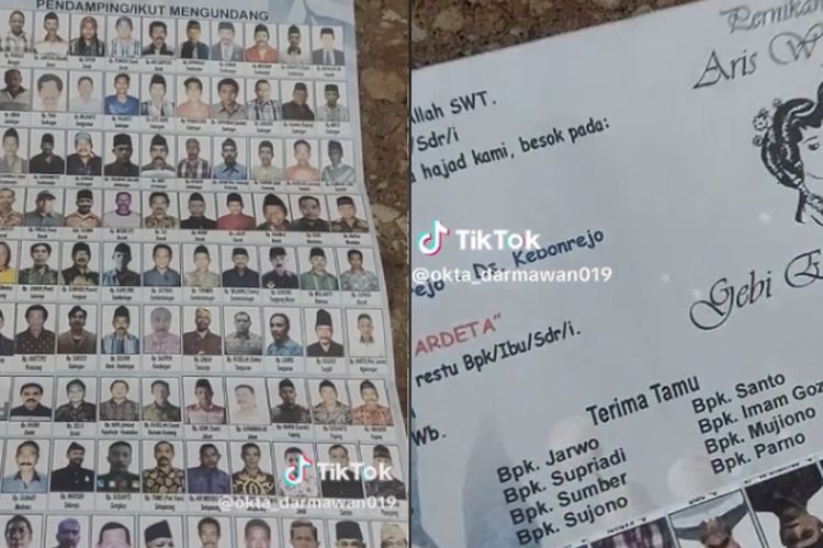 Undangan Pernikahan Mirip Kertas Suara Pemilu Viral, Foto Tamu Berjejer bak Caleg dan Nama Pengantin di Pojok