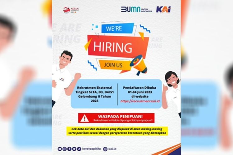 Segera Daftar, KAI Kembali Adakan Rekrutmen untuk Lulusan SLTA, D3, Hingga S1, Pendaftaran Mulai Hari Ini