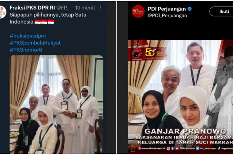 Viral PDIP Unggah Foto Ganjar Pranowo Tunaikan Haji, Netizen: Foto Anies Baswedan Dipotong?