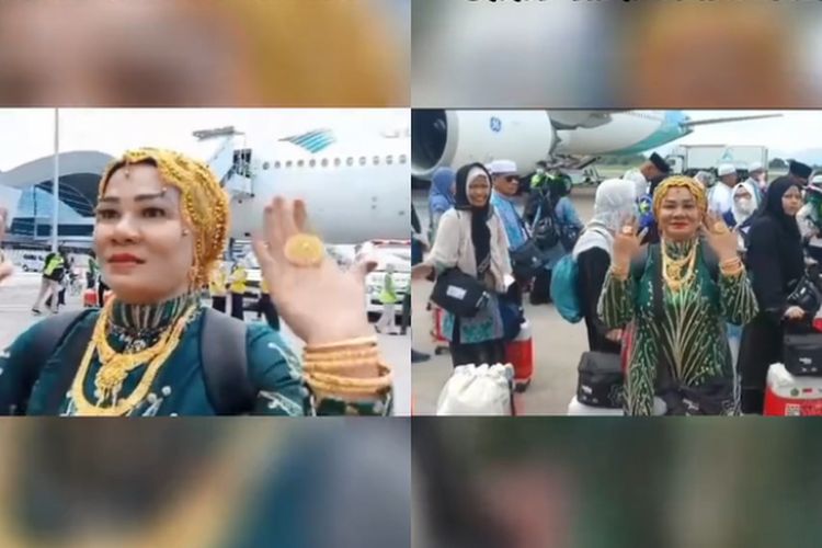 Baru Pulang Haji, Wanita Asal Makassar Langsung 'Pamer' Emas 180 Gram saat Tiba di Indonesia