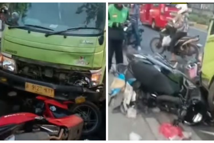 7 Motor Tertabrak Truk di Lenteng Agung, Netizen: Kampanye yang Bakal Lebih Didengar