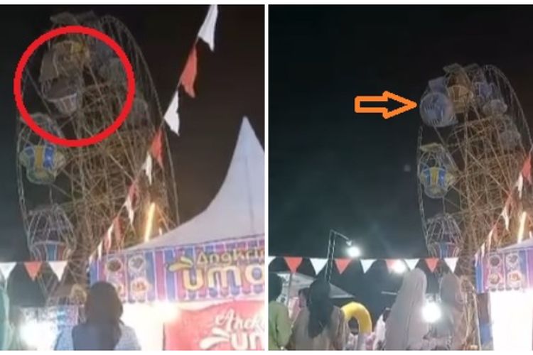 Rantai Bianglala Putus di Pasar Malam Pamekasan, Pengunjung Teriak Histeris Saksikan Sangkar Berayun Bebas