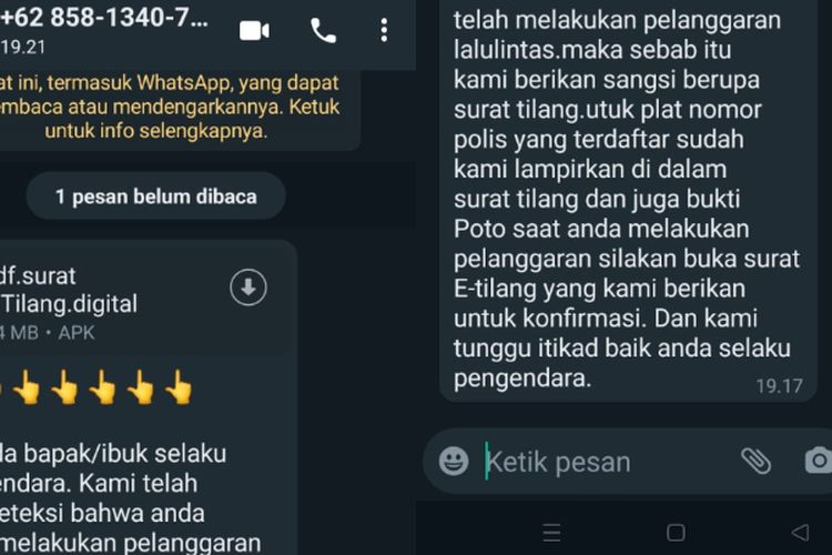 Tips Menghindari Penipuan Berkedok Surat Tilang Lewat WhatsApp, Waspada ...