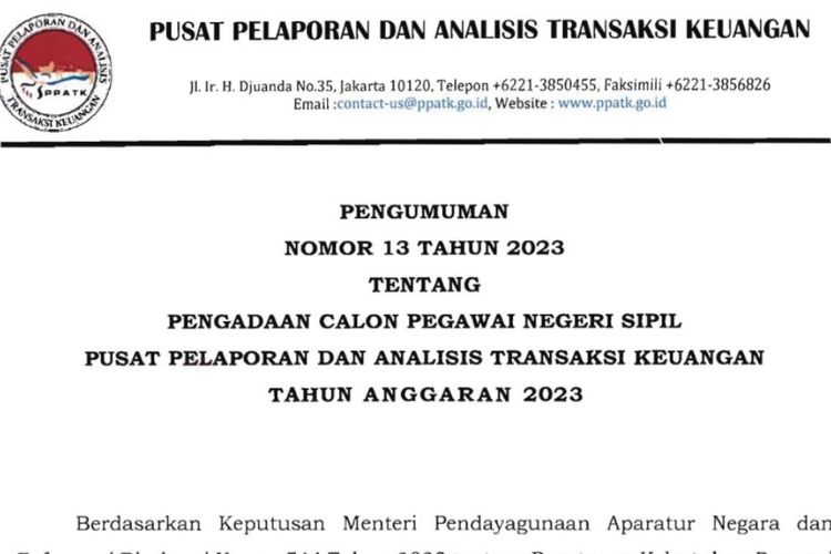 Pengumuman Hasil Skd Cpns Ppatk Cek Di Sini Dan Arti Kode Pl P Tl Th Dan Tms Portal Sulut