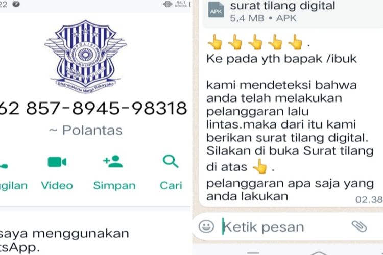 Waspada Penipuan Berkedok Surat Tilang Digital Lewat Pesan WhatsApp ...