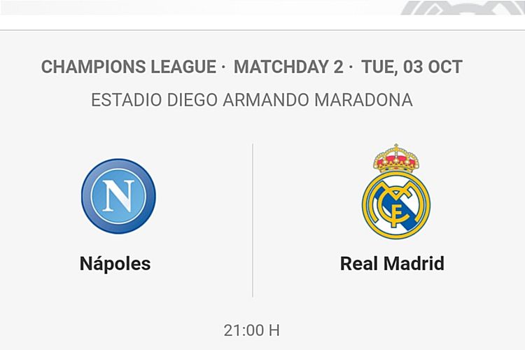 Jadwal Tayang Napoli Vs Real Madrid Liga Champions Malam Ini Siaran