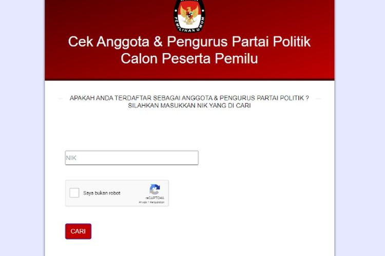 Cara Cek Status Anggota Parpol Menggunakan NIK, Laporkan Jika Dicatut Tanpa Izin