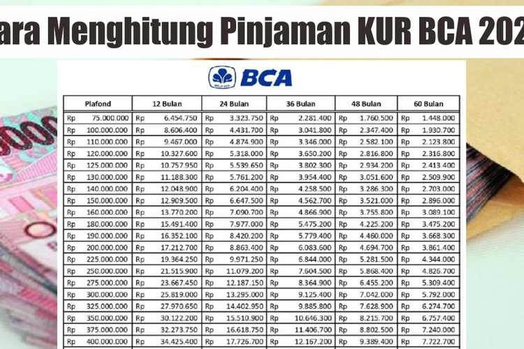 Cara Menghitung Pinjaman KUR BCA 2024: Angsuran Mulai Rp 100 Ribu ...