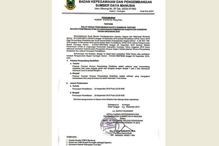 Pengumuman Cpns Kabupaten Indramayu