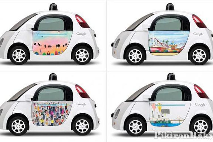 Google Melukis Kartun  di  Pintu Mobil  Otonomnya Pikiran 