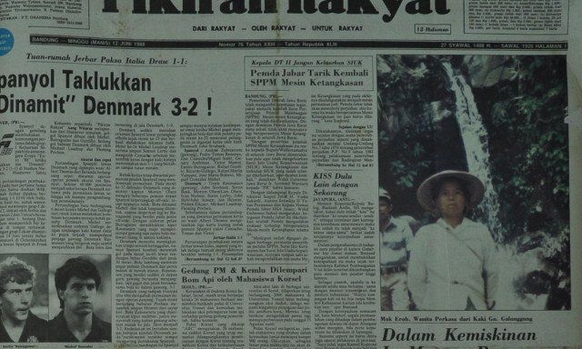 ARTIKEL tentang Ma Eroh di Koran Pikiran Rakyat edisi Minggu 12 Juni 1988.*/DOK. PR