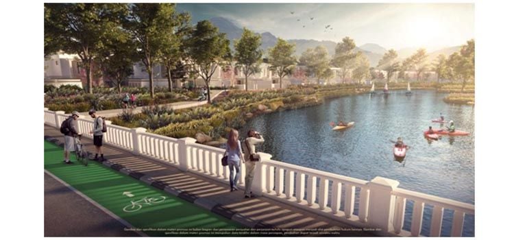 Fasilitas Bike Lane dan Rekreasi Air di Danau Buatan.