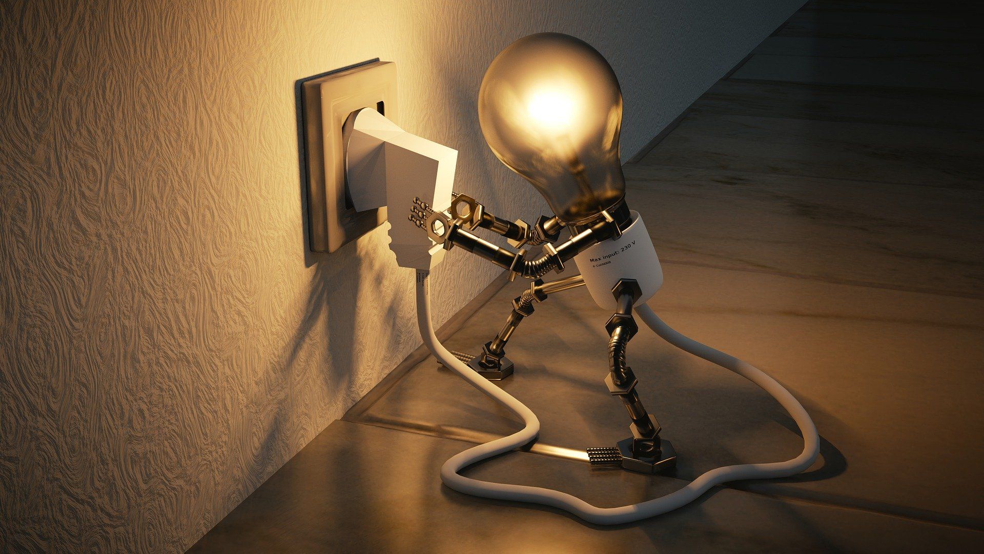 ILUSTRASI listrik, lampu, ide kreatif.*