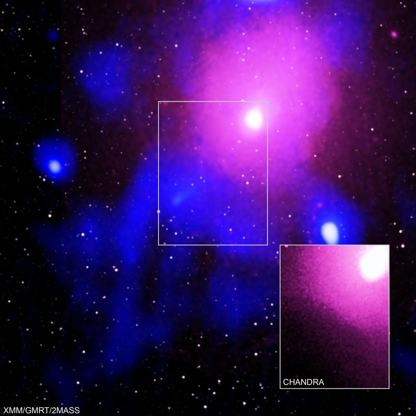 LETUSAN yang sangat kuat ini terjadi di kluster galaksi Ophiuchus terletak sekitar 390 juta tahun cahaya dari Bumi.*