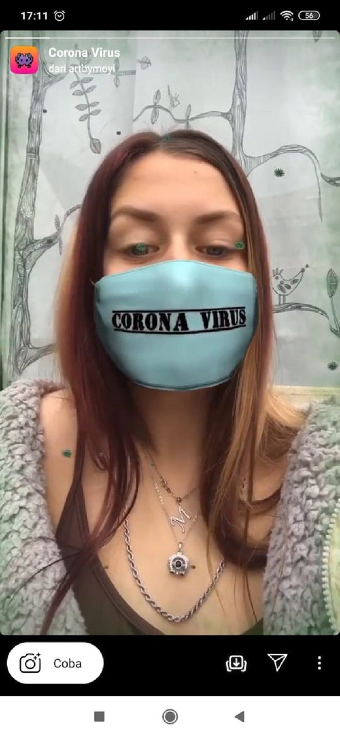 Salah satu efek Instagram yang memuat tema virus corona.