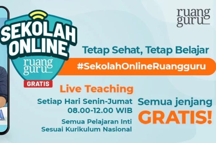 RUANGGURU selenggarakan program sekolah online gratis.*