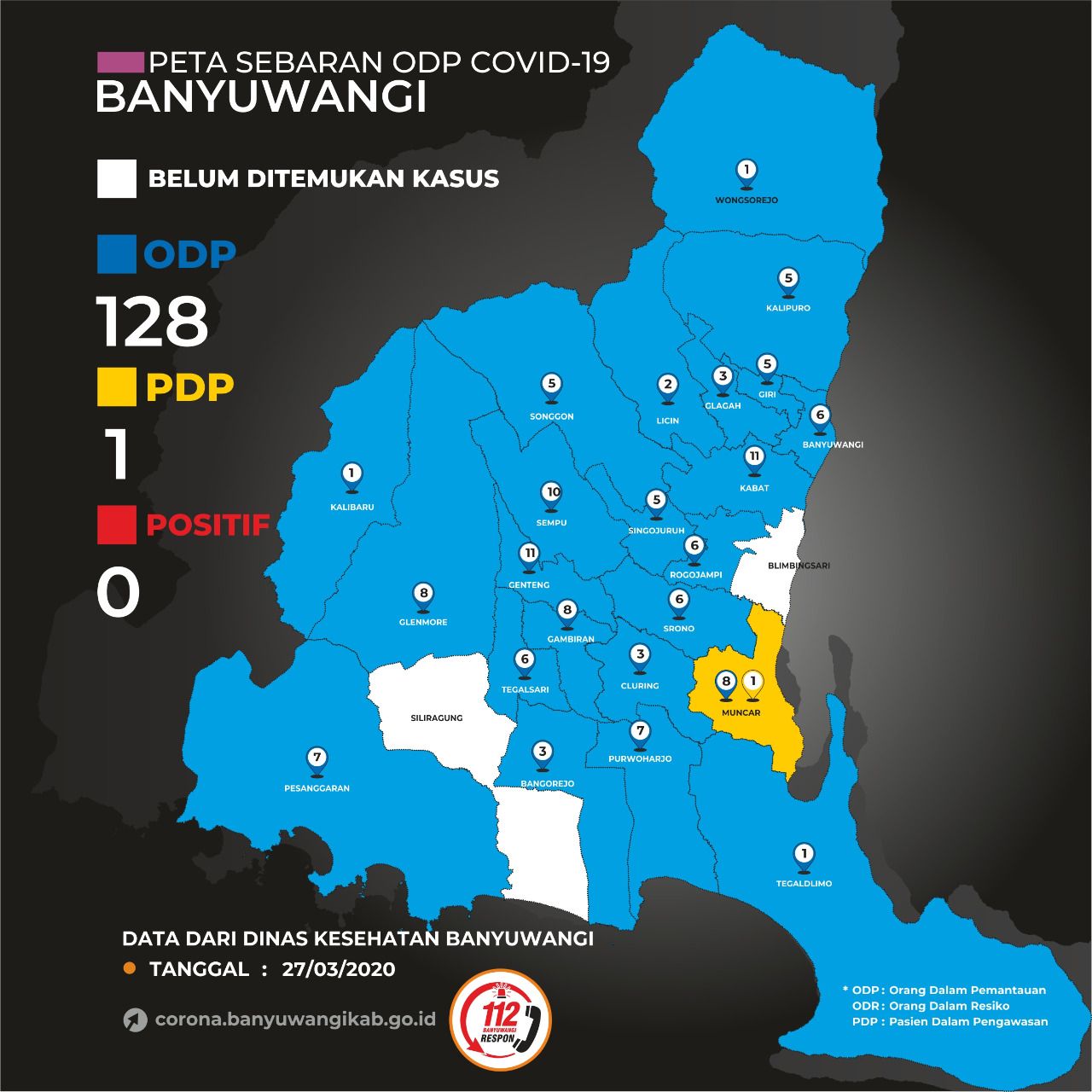 Peta Penyebaran Covid-19 Di Kab. Banyuwangi