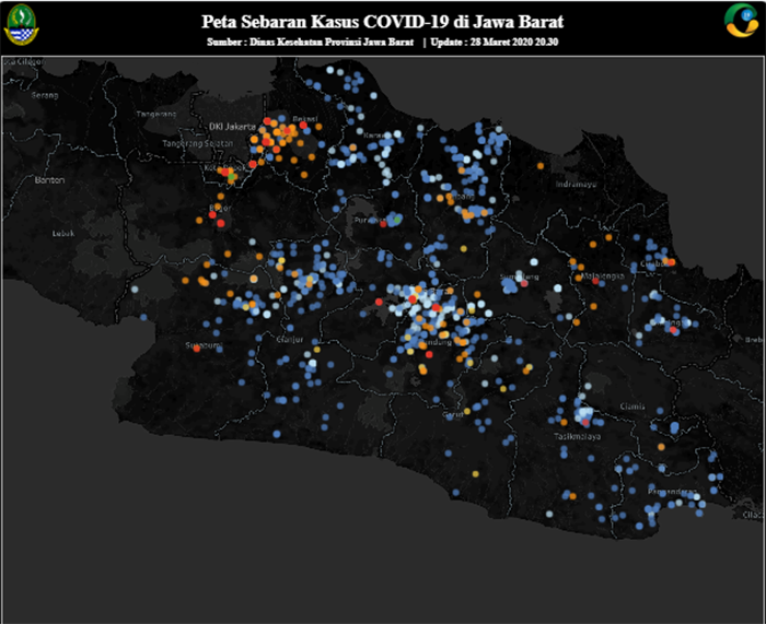 Peta Sebaran COVID-19 di Jawa Barat, 17 Lokasi Kasus ...