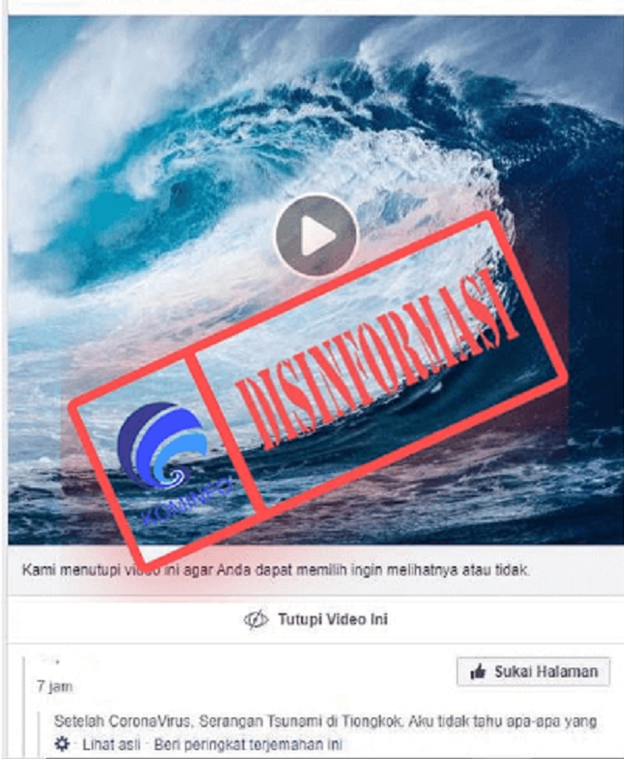 Tangkapan layar postingan video yang dinarasikan sebagai tsunami usai pandemi di Tiongkok.
