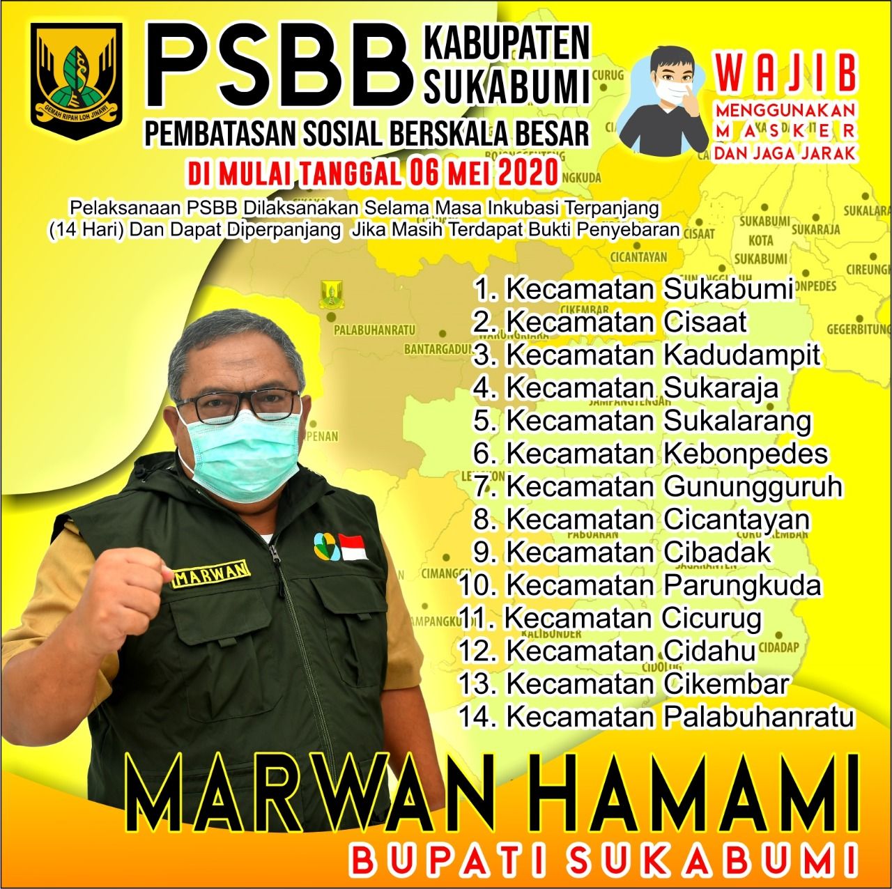 Penambahan 2 Kecamatan PSBB Parsial Kab. Sukabumi, ( Foto: Istimewa