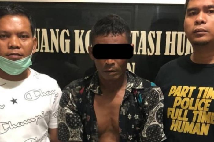 JU (40) tersangka dari praktek pungli dan intimidasi terhadap kepolisian di Tanjung Morawa Medan sudah ditangkap Kepolisian Deli Serdang