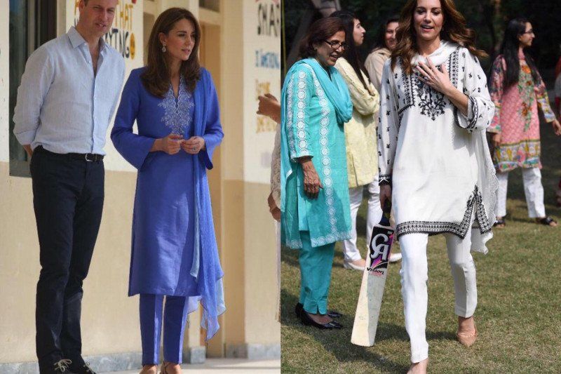 PENAMPILAN Kate Middleton saat berkunjung ke Pakista pada Oktober 2019.*