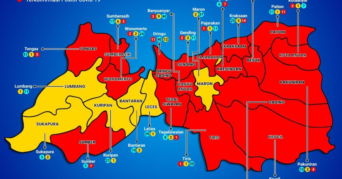 Peta Sebaran Pasien Positif Virus Corona di Kabupaten Probolinggo per Tanggal 21 Mei 2020