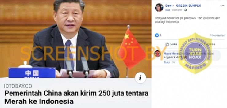 Screenshot unggahan pemilik akun Facebook Dei Riwayanti
