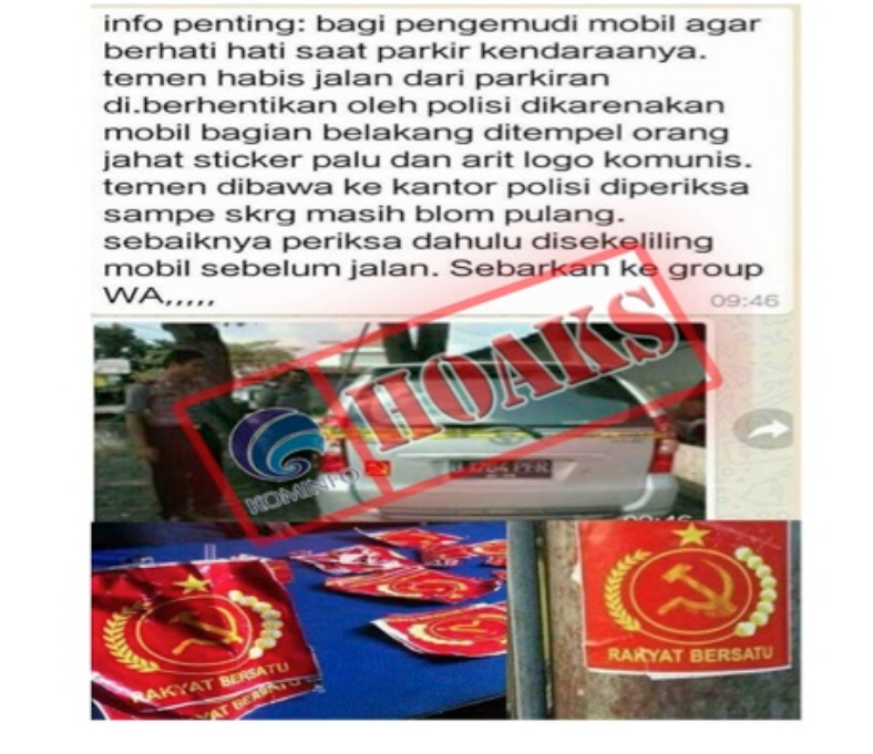 Hoaks Mobil berstiker PKI