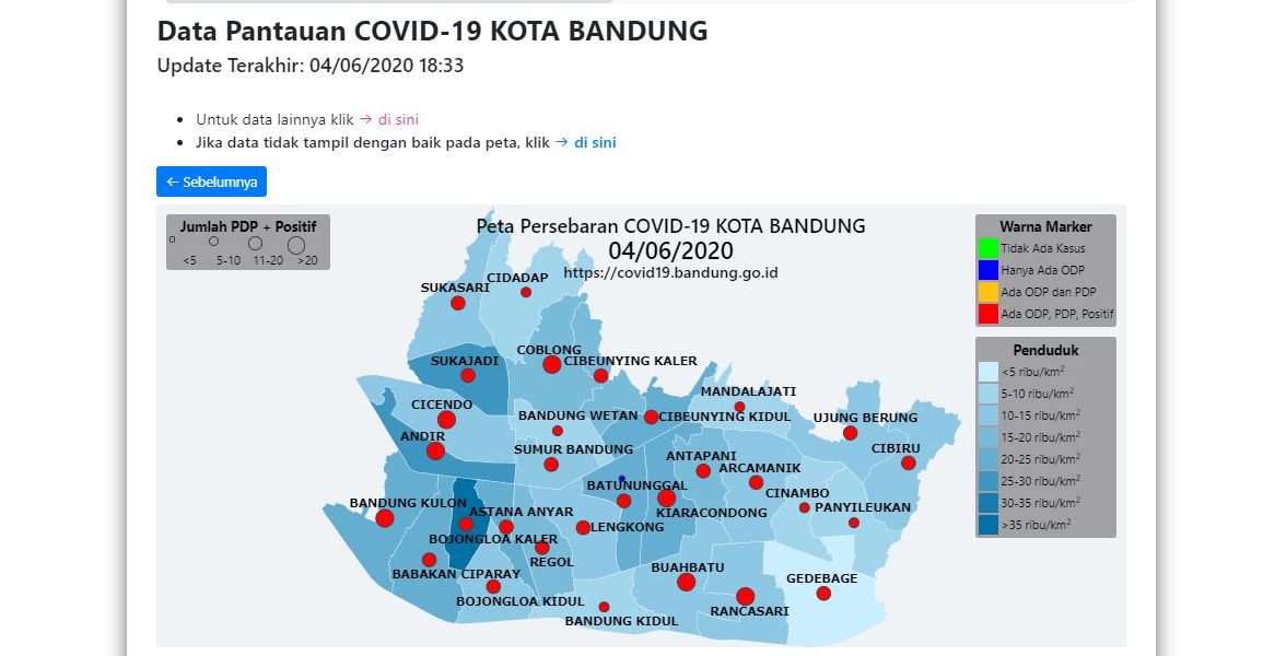 UPDATE Penanganan COVID-19 Kota Bandung, Kamis 4 Juni 2020.*