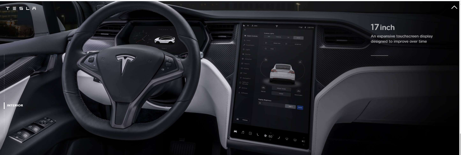 *Interior depan mobil Tesla Model X