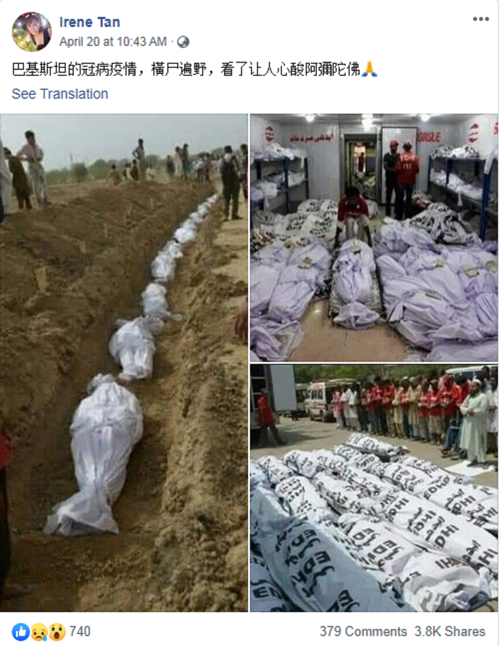 Beredar foto mayat korban covid-19 di Pakistan. Faktanya berbeda.