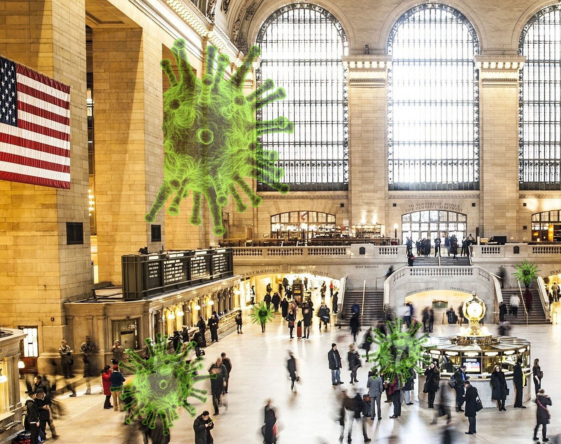 ILUSTRASI virus corona di Grand Central Station, New York, Amerika Serikat (AS).*