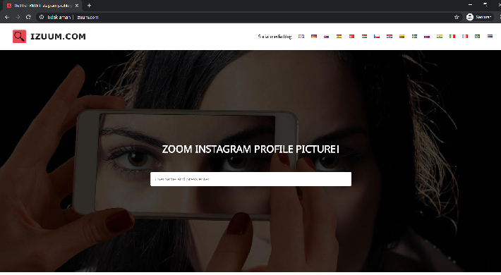 IZUUM Web untuk memperbesar foto profil akun orang lain