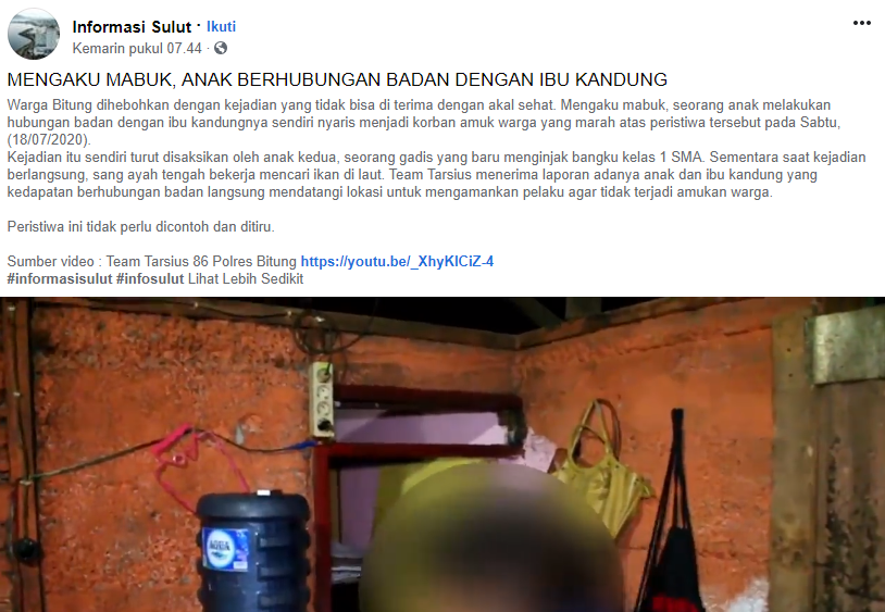 Detik-detik ibu dan anak inses diamankan polisi