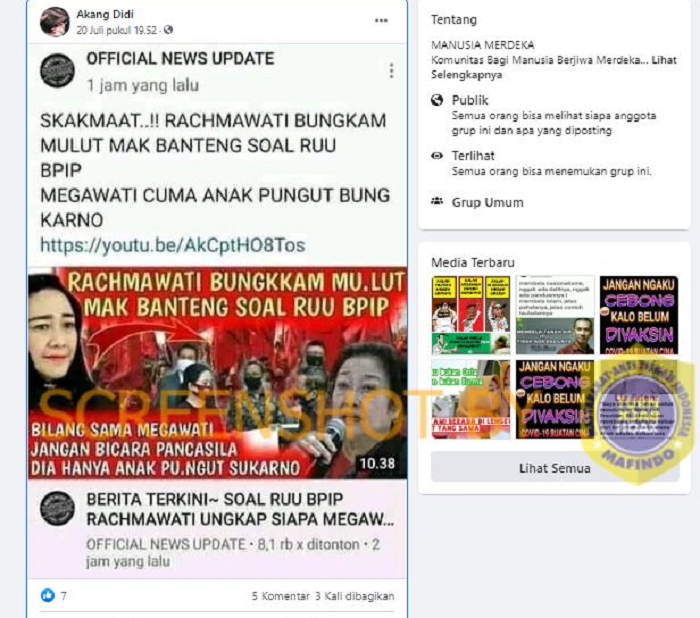 Hoax Megawati anak pungut Soekarno