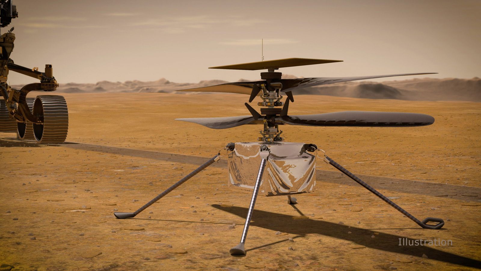 Ingenuity, Helikopter penjelajah di Mars. / NASA