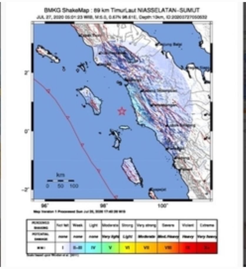 Update Gempa Terbaru, Nias Diguncang Gempa 5.0 Tidak Berpotensi Tsunami