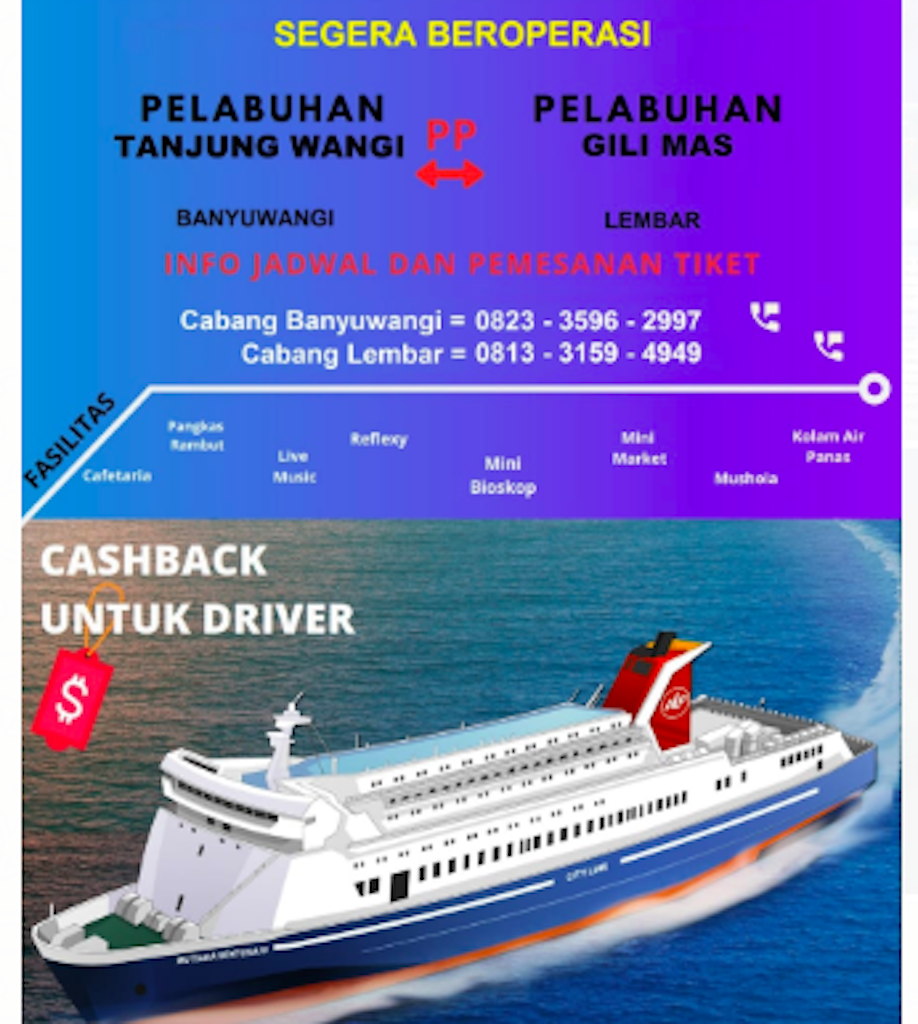 Informasi akan adanya layanan kapal Tol Laut yang meaghubungkan Banyuwangi dengan Lombok