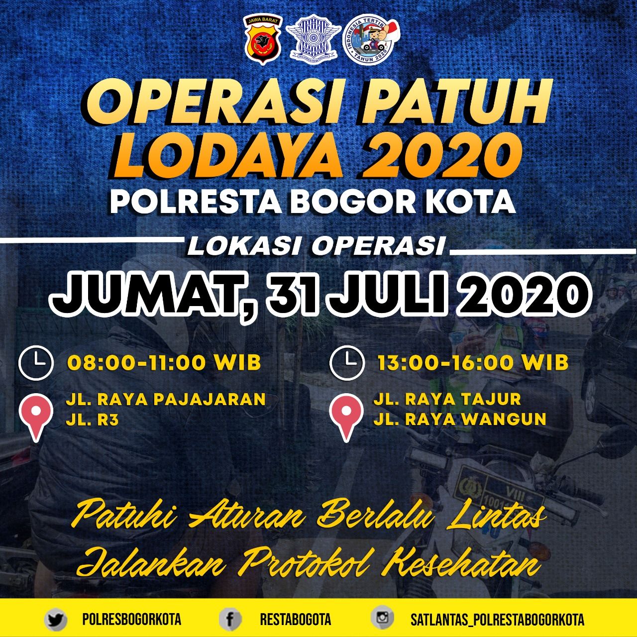 Ini 4 Titik Operasi Patuh Lodaya 2020 Di Kota Bogor Saat Idul Adha Isu Bogor