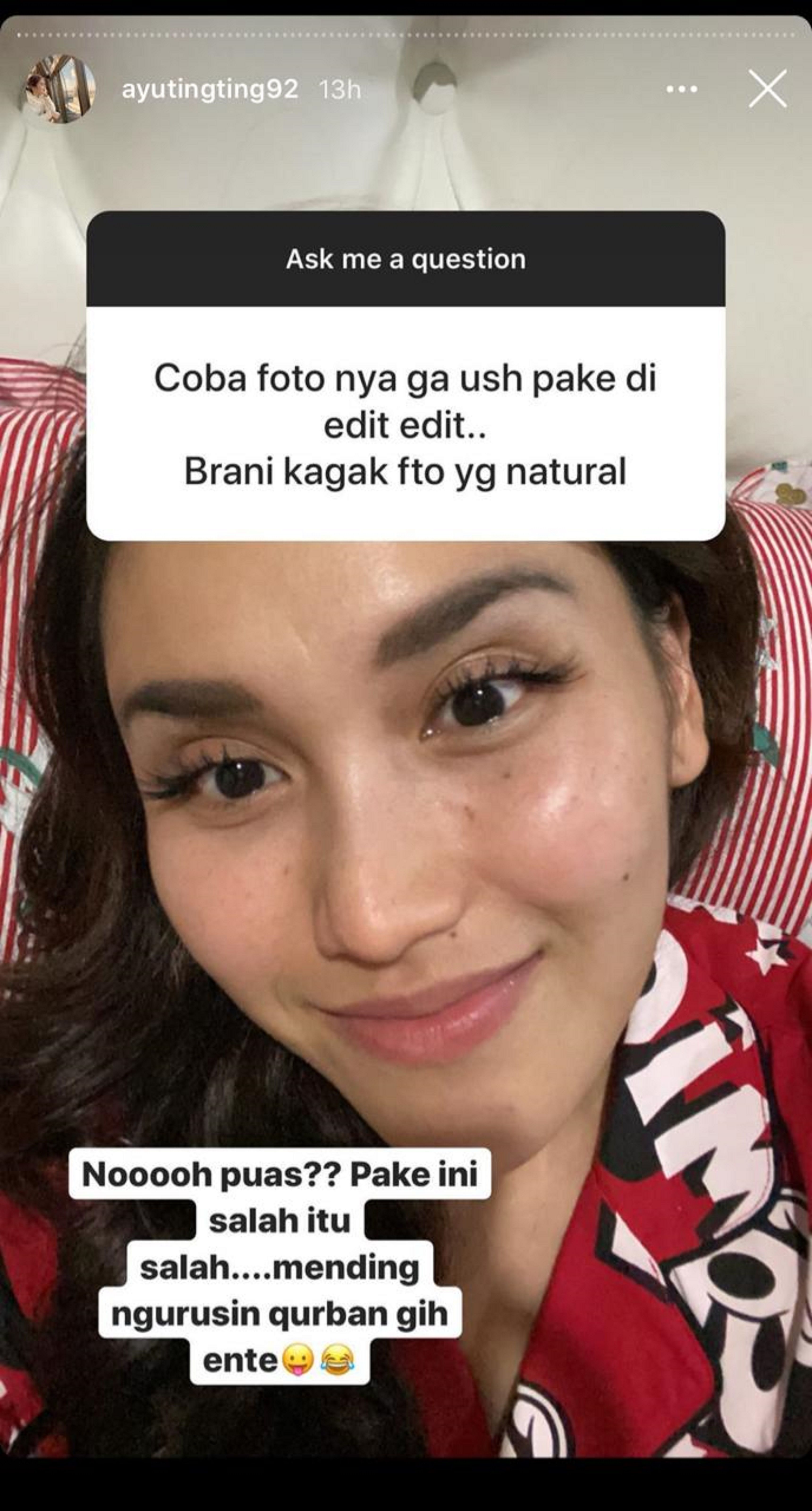 Ayu Ting Ting jawab nyinyiran netizen.