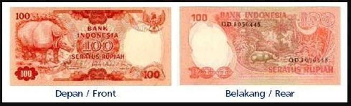 Uang pecahan Rp 100/TE 1977 (bergambar badak)