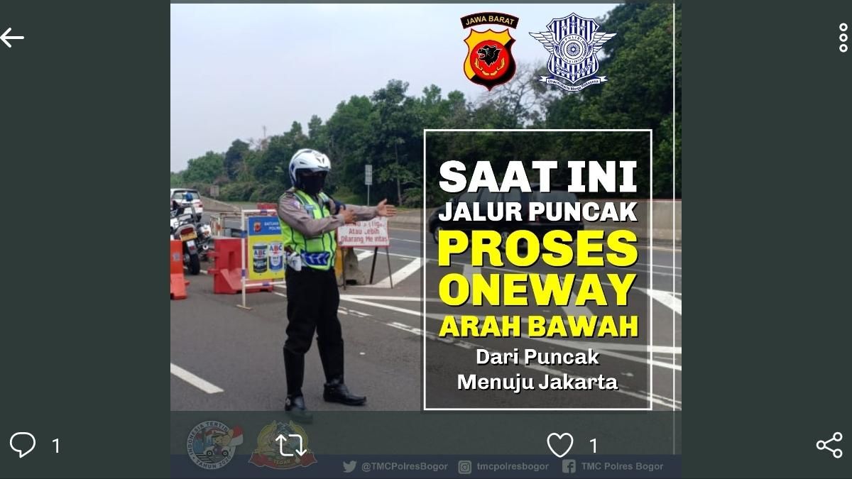 Info Jadwal One Way Di Jalur Puncak Minggu Sore November 2020 Kondisi Cuaca Hujan Isu Bogor